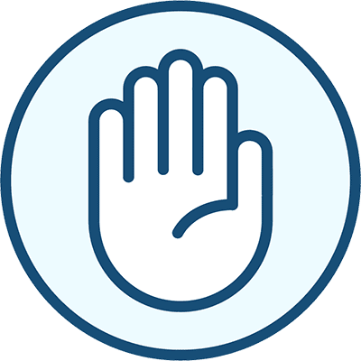 Icon of a hand, representing Touch.