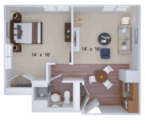 Floorplan Natick Onebedroom