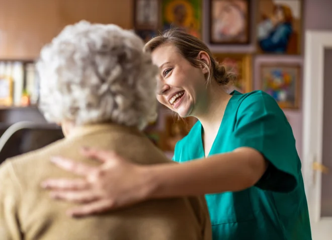 Nurse smiling home care