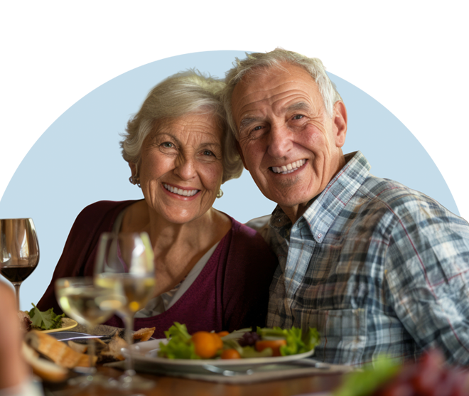 senior couple dining