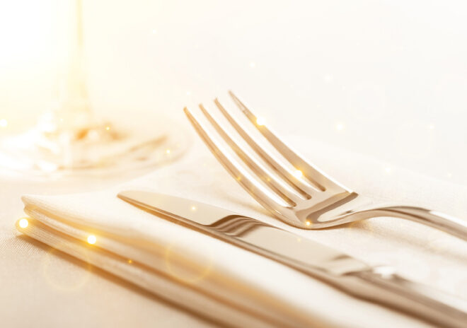 utensils and napkin place setting