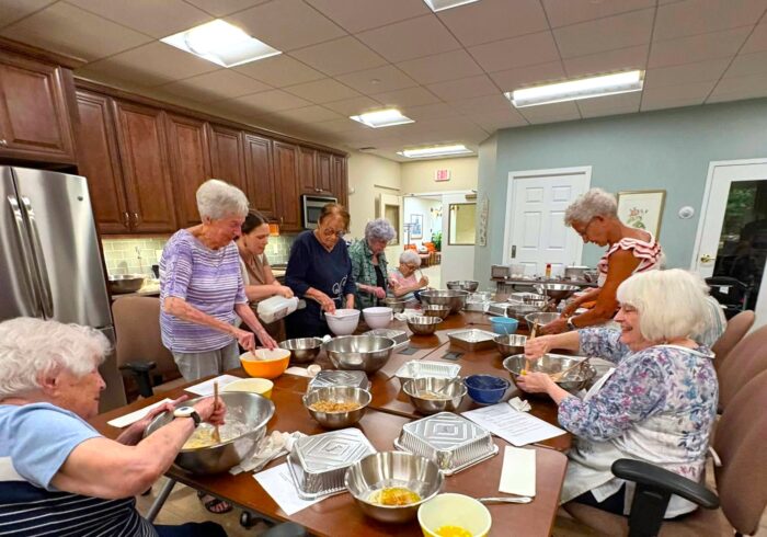 Westborough The Willows Residents Cooking Together