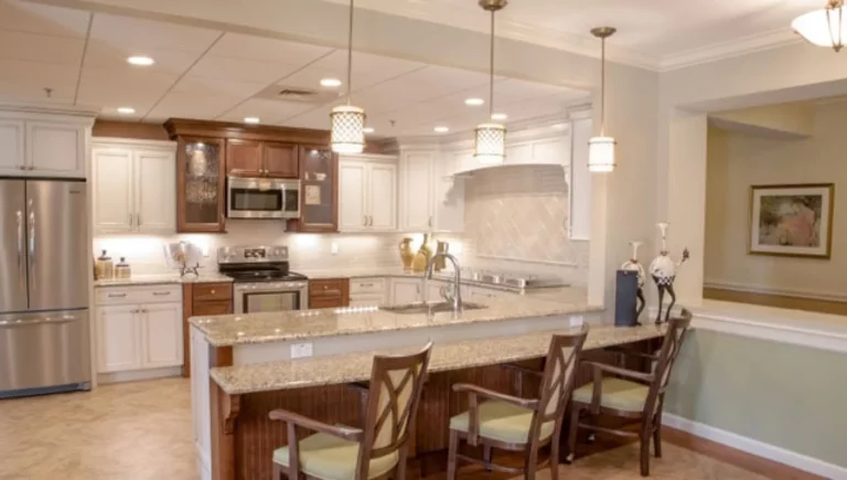 Whitney Place open concept kitchen with granite countertops