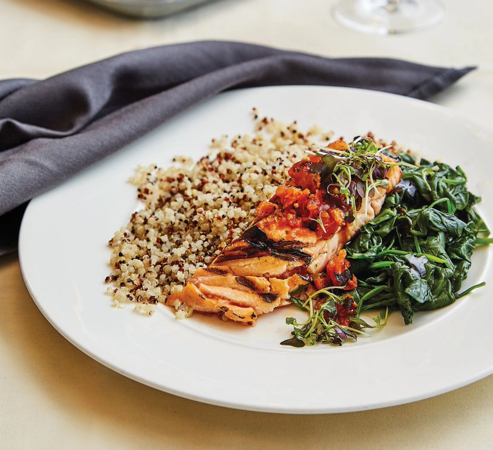 Salmon dinner at SALMON at Medway The Willows